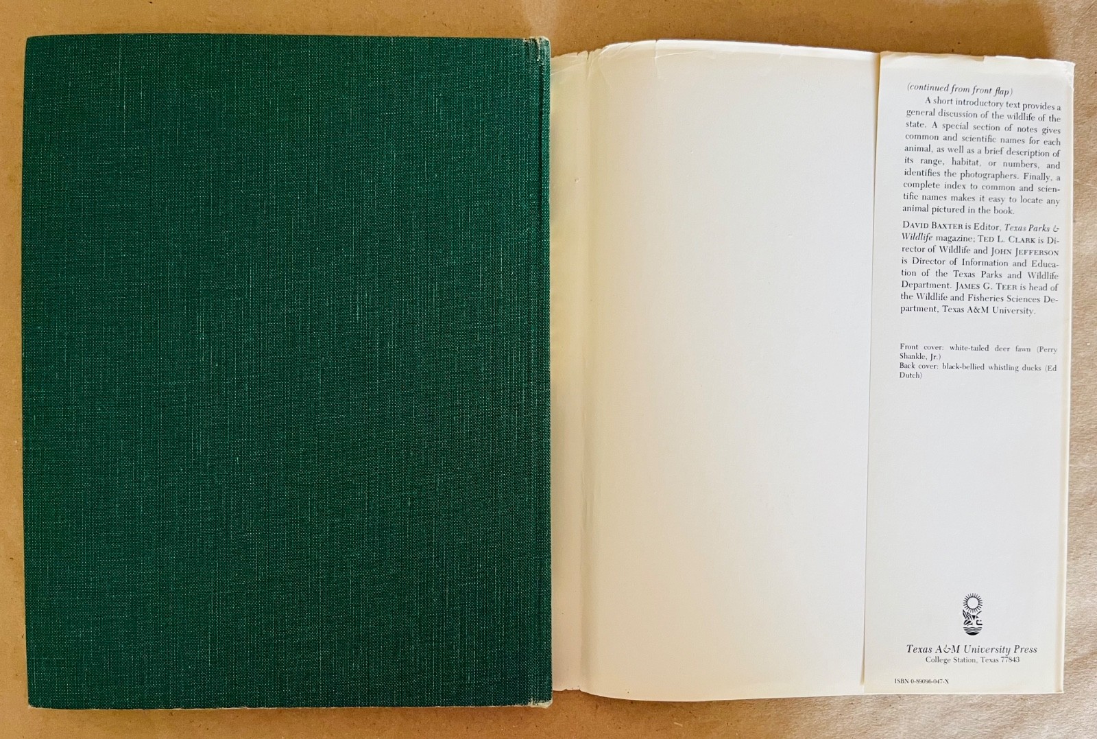 1st Edition Texas Wildlife: Photographs from Texas Parks & Wildlife 1978
