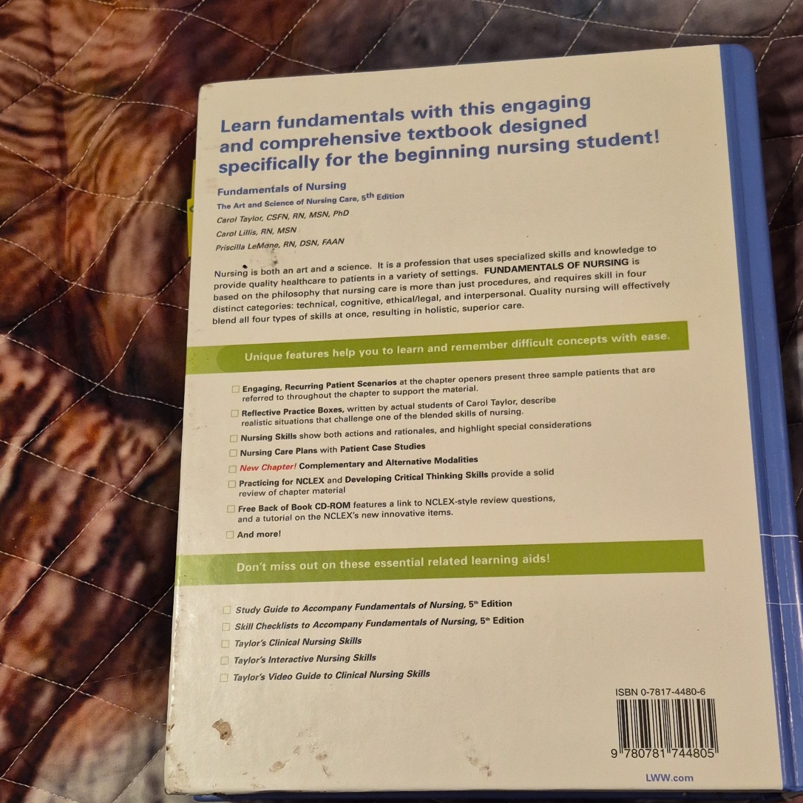 Fundamentals of Nursing 5th Ed. Taylor Lillis LeMone Hardcover