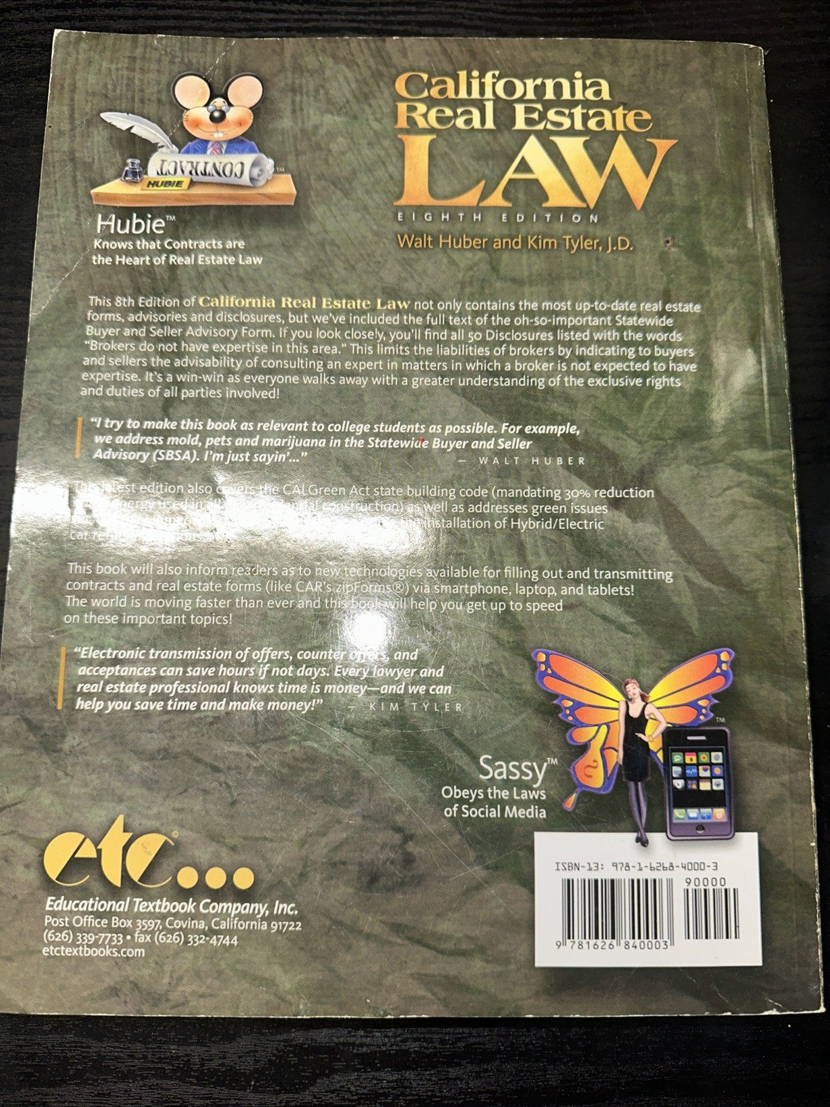 California Real Estate Law Eighth Edition Walt Huber And Kim Tyler, J.D.