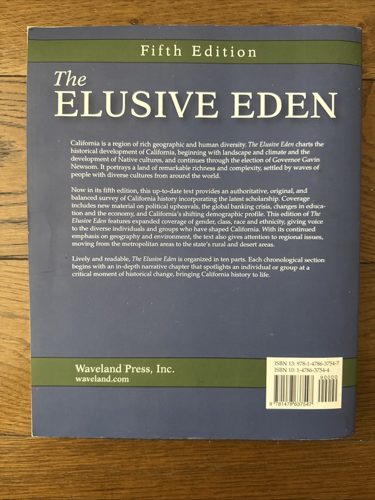 The Elusive Eden: A New History of California, Fifth 5th Edition Richard B. Rice