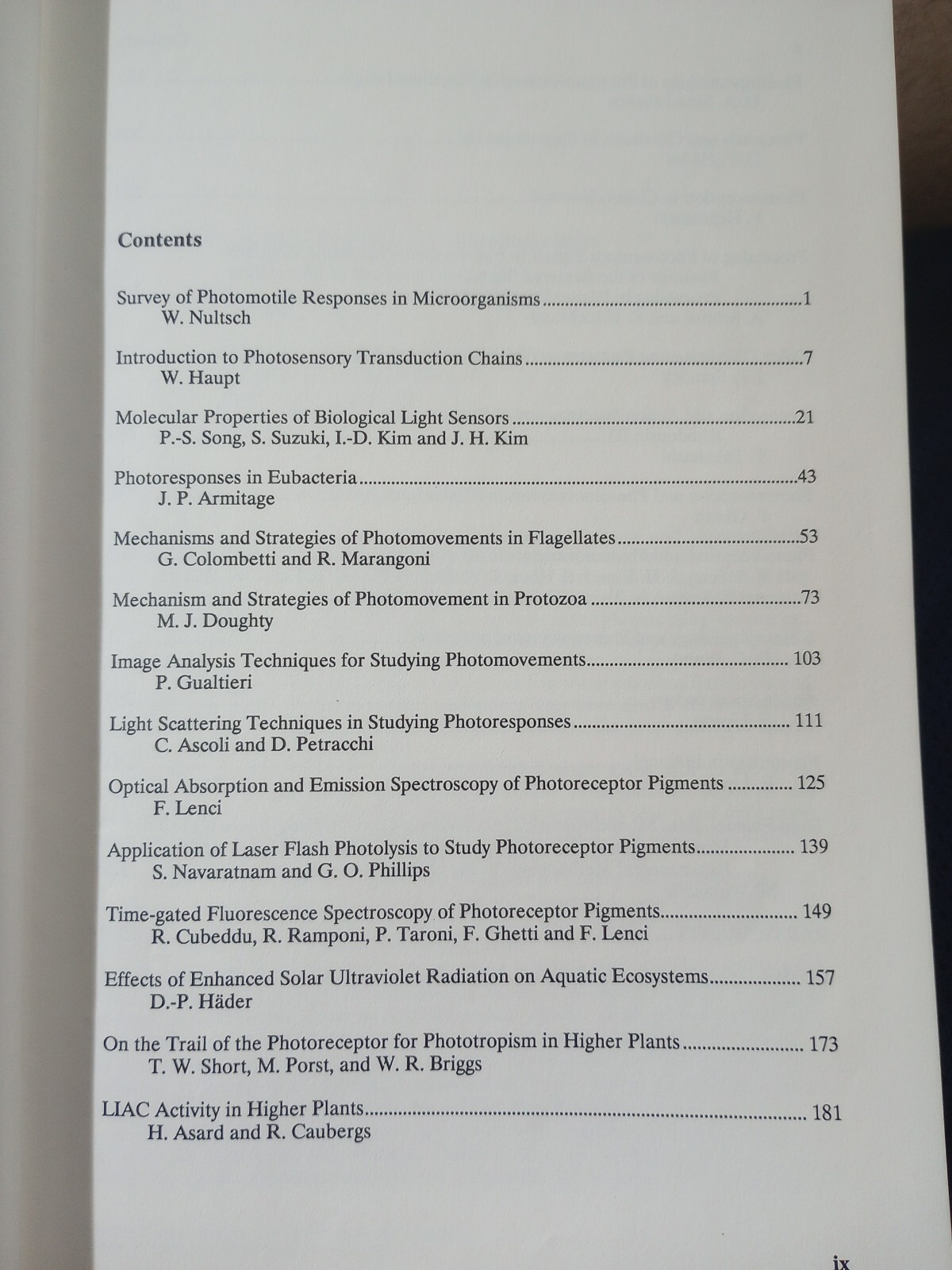 Biophysics of Photoreceptors and Photomovements in Microorganisms (Nato Science