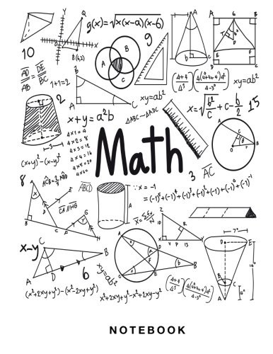 Math Notebook: 1/2 inch Square Graph paper pages and White Paper