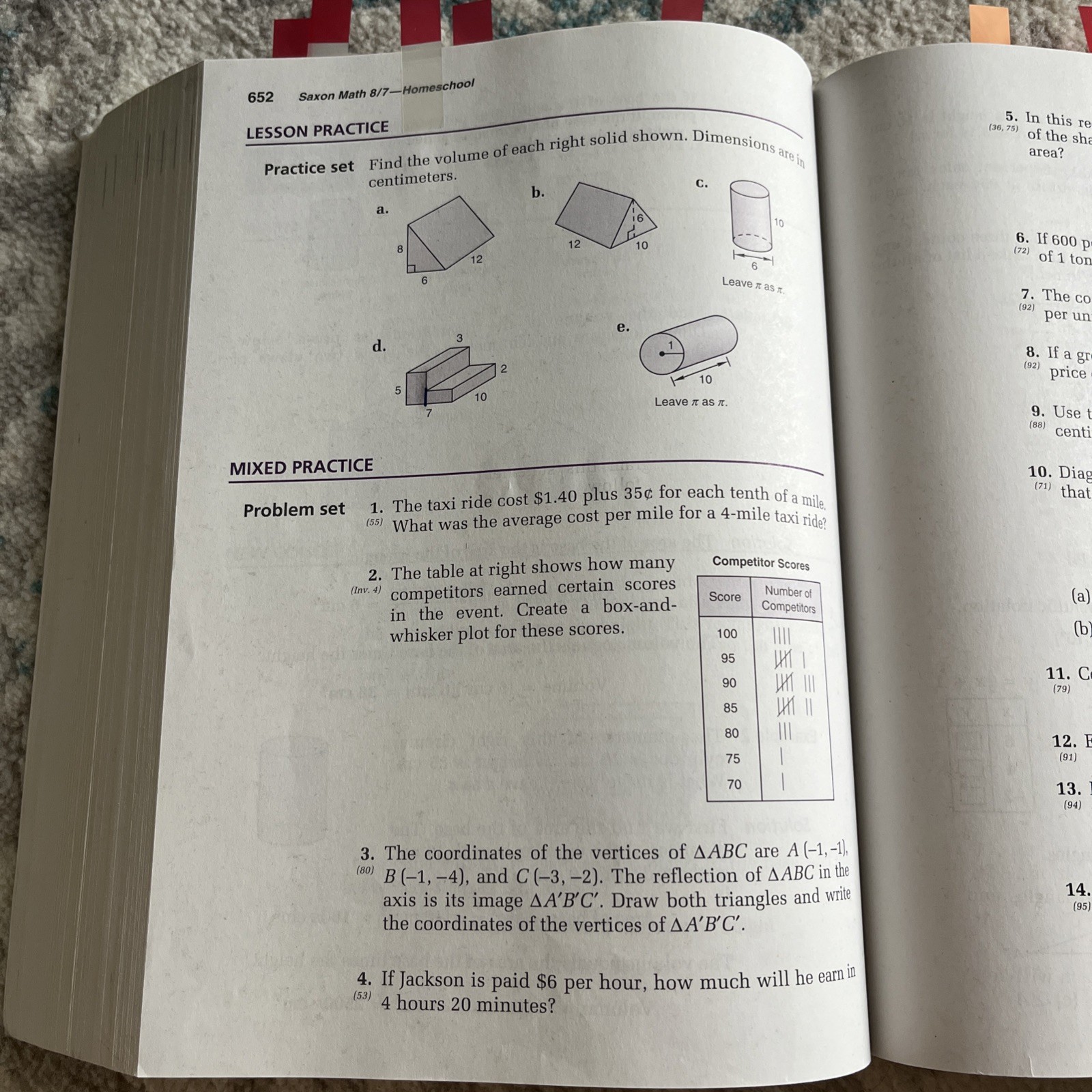 Saxon Math Homeschool 8/7 Student Textbook with Pre-Algebra (2005 Paperback)