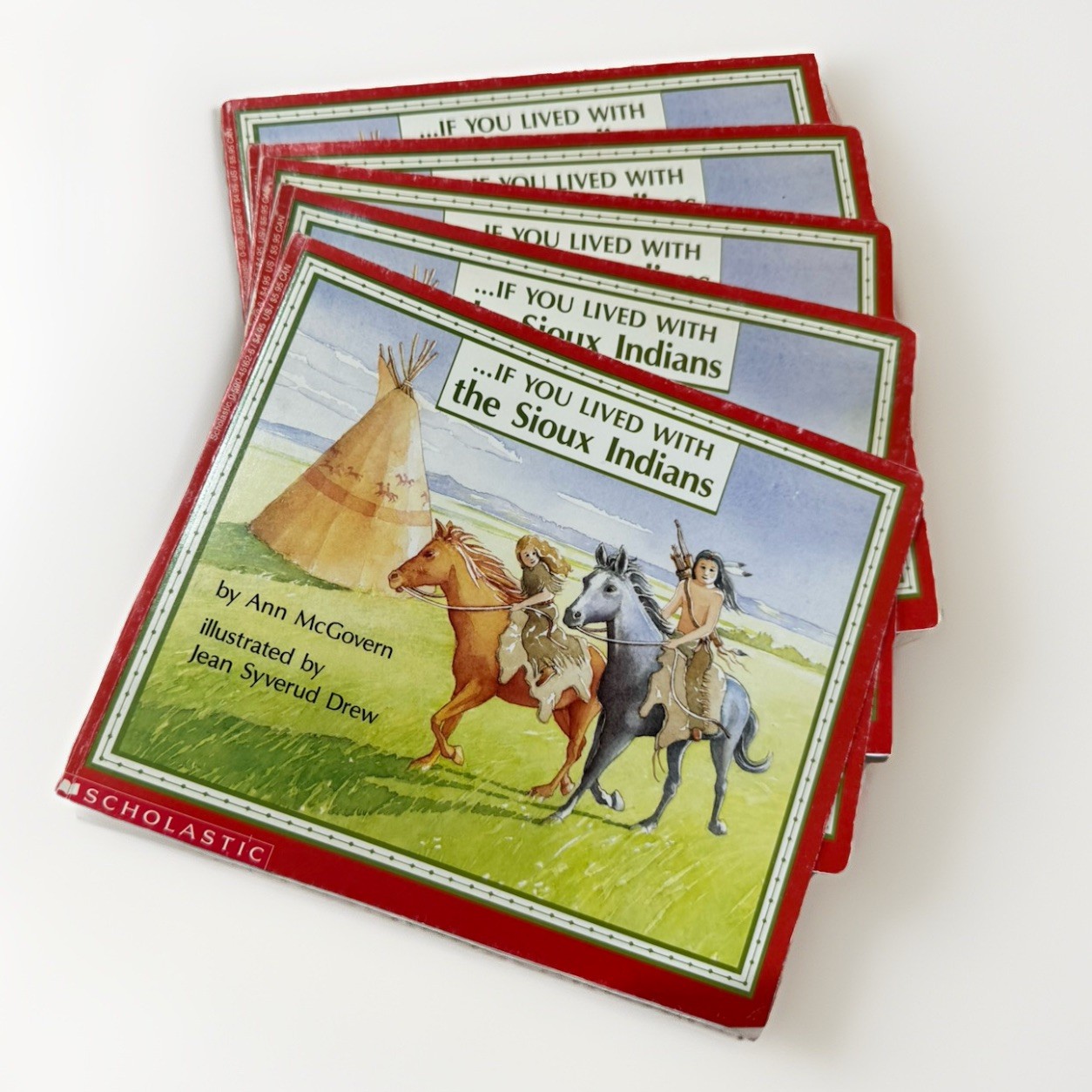 Scholastic If You Lived with the Sioux Indians Read Along Books Set Of 5