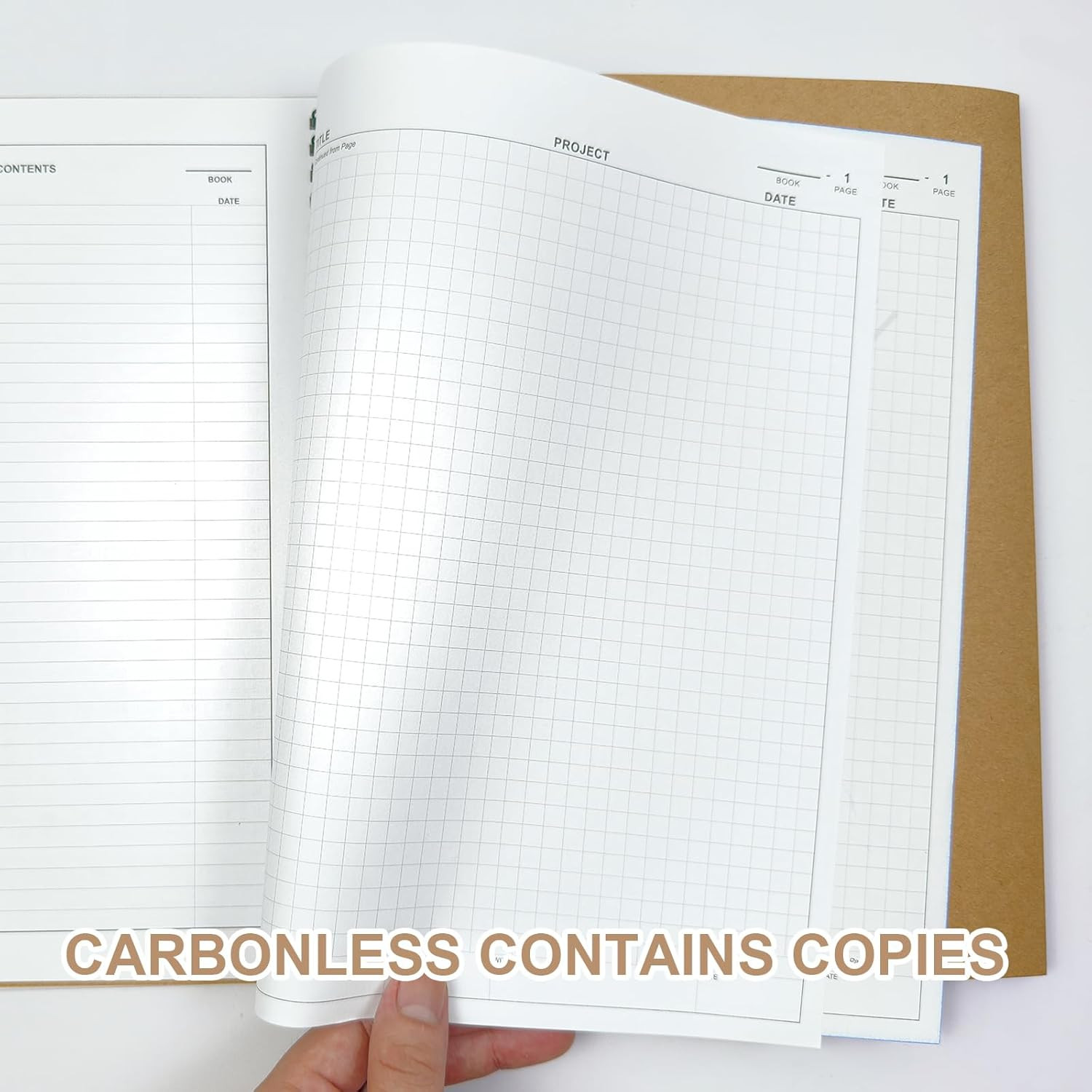 Carbonless Lab Notebook Scientific Grid Format 8.5 X 11 50 Sets of Pages Durable