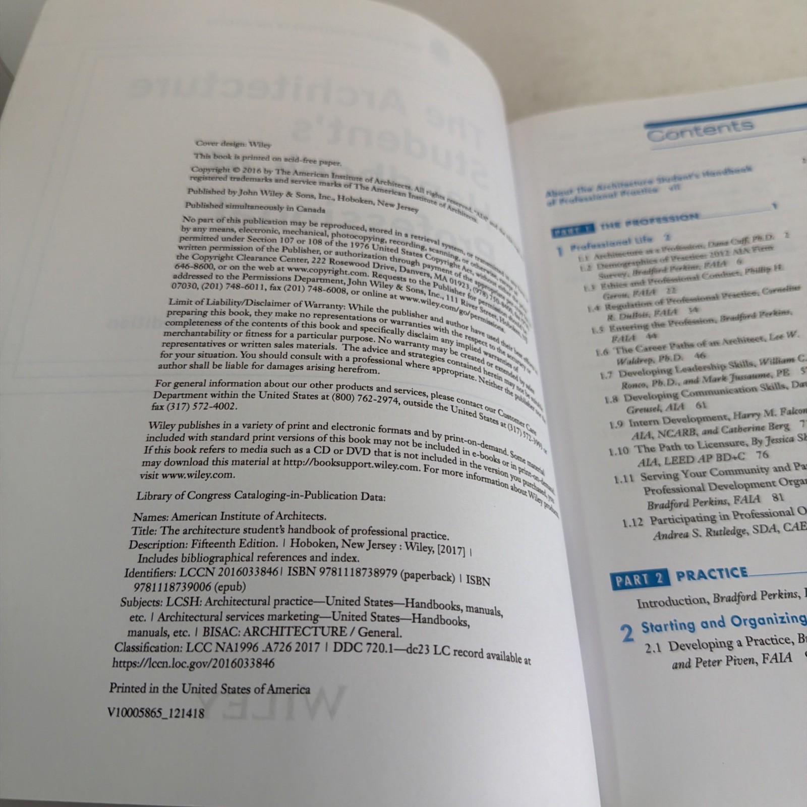 The Architecture Student’s Handbook of Professional Practice Book Wiley 15th Ed.