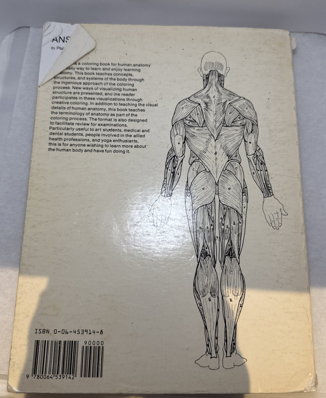 The Anatomy Coloring Book Paperback by Wynn Kapit Lawrence M. Elson – Spine Wear