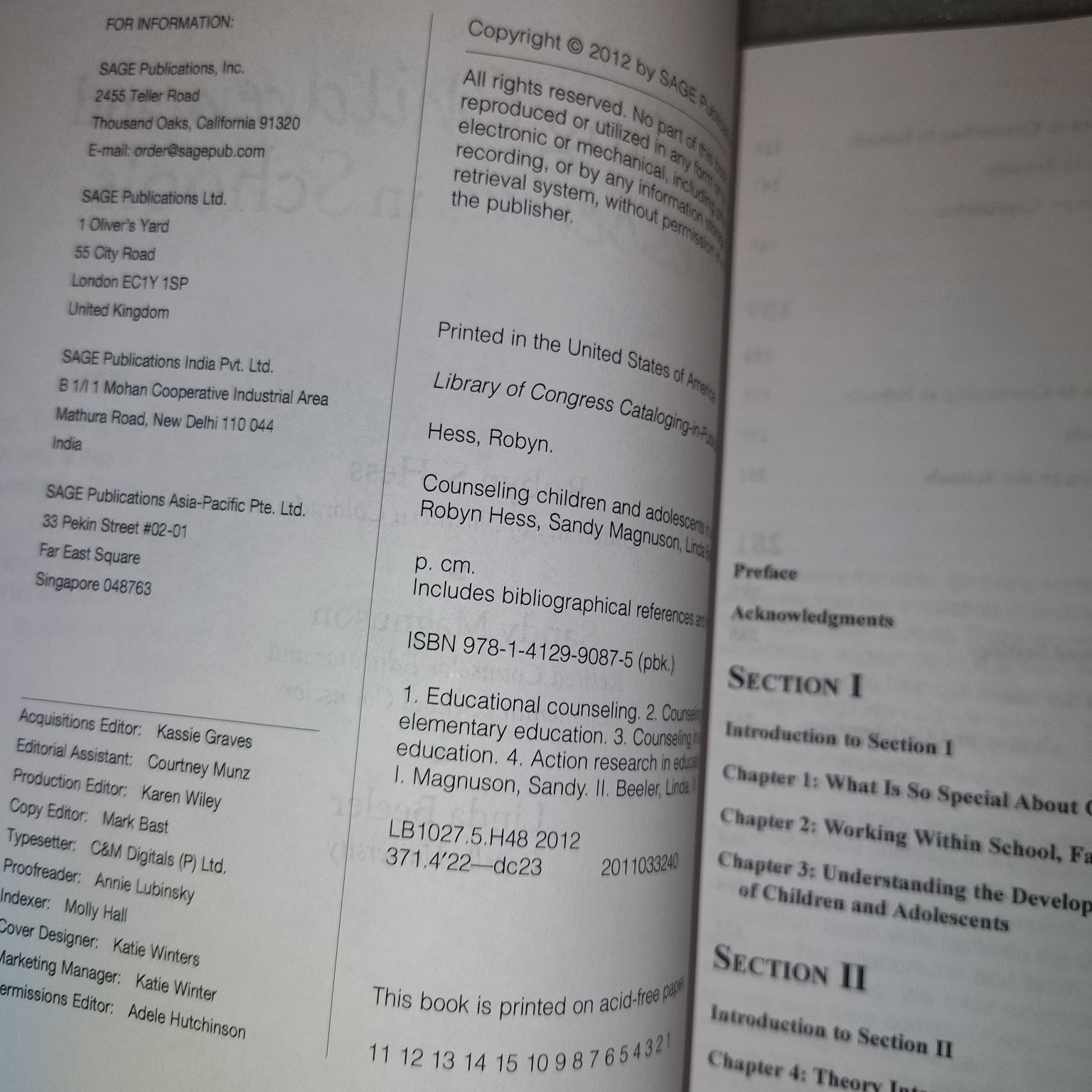 Counseling Children and Adolescents in Schools Hess 2012 9781412990875