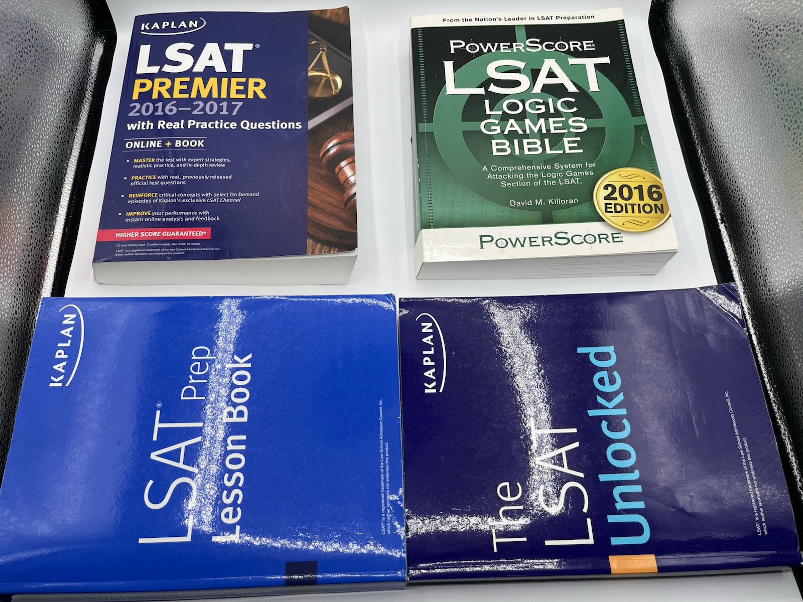 Kaplan LSAT Premier 16′ ;LSAT Logic Games Bible;LSAT lesson book;The LSAT Unlock