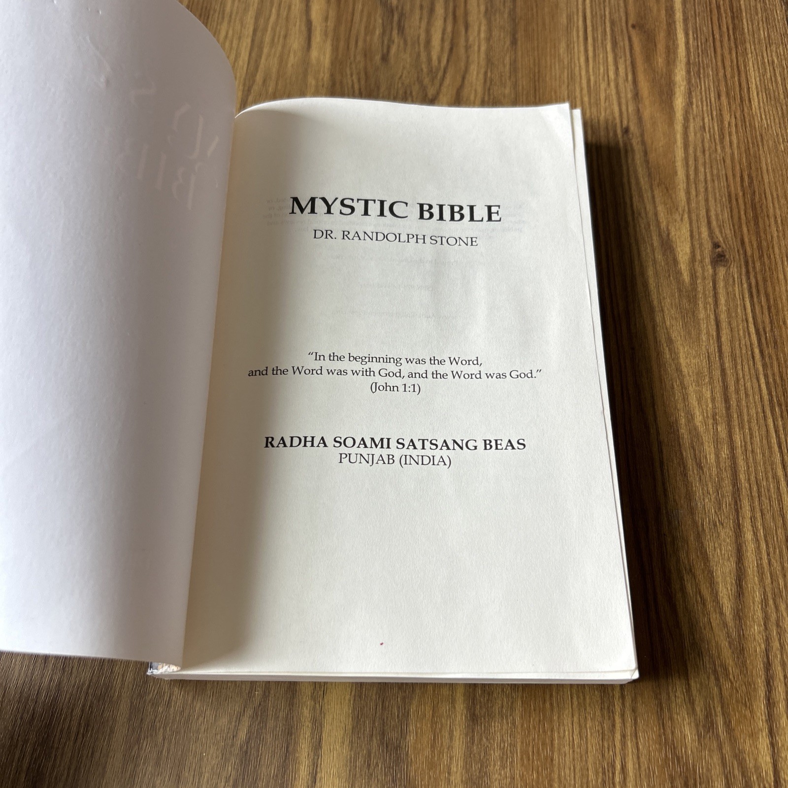 Mystic Bible by Dr. Randolph Stone Paperback Book