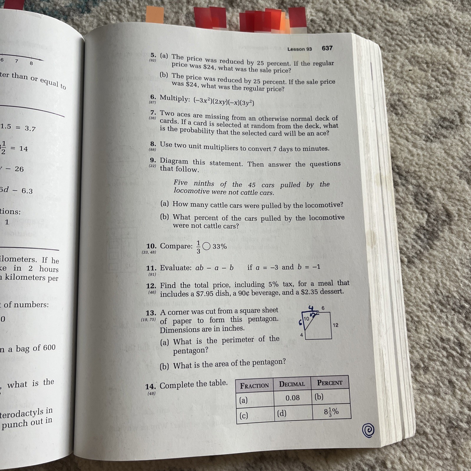Saxon Math Homeschool 8/7 Student Textbook with Pre-Algebra (2005 Paperback)