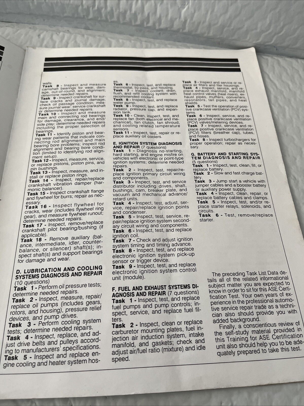 ASE Engine repair Technician Test Guide 1988Chilton Motor Age Training Lesson