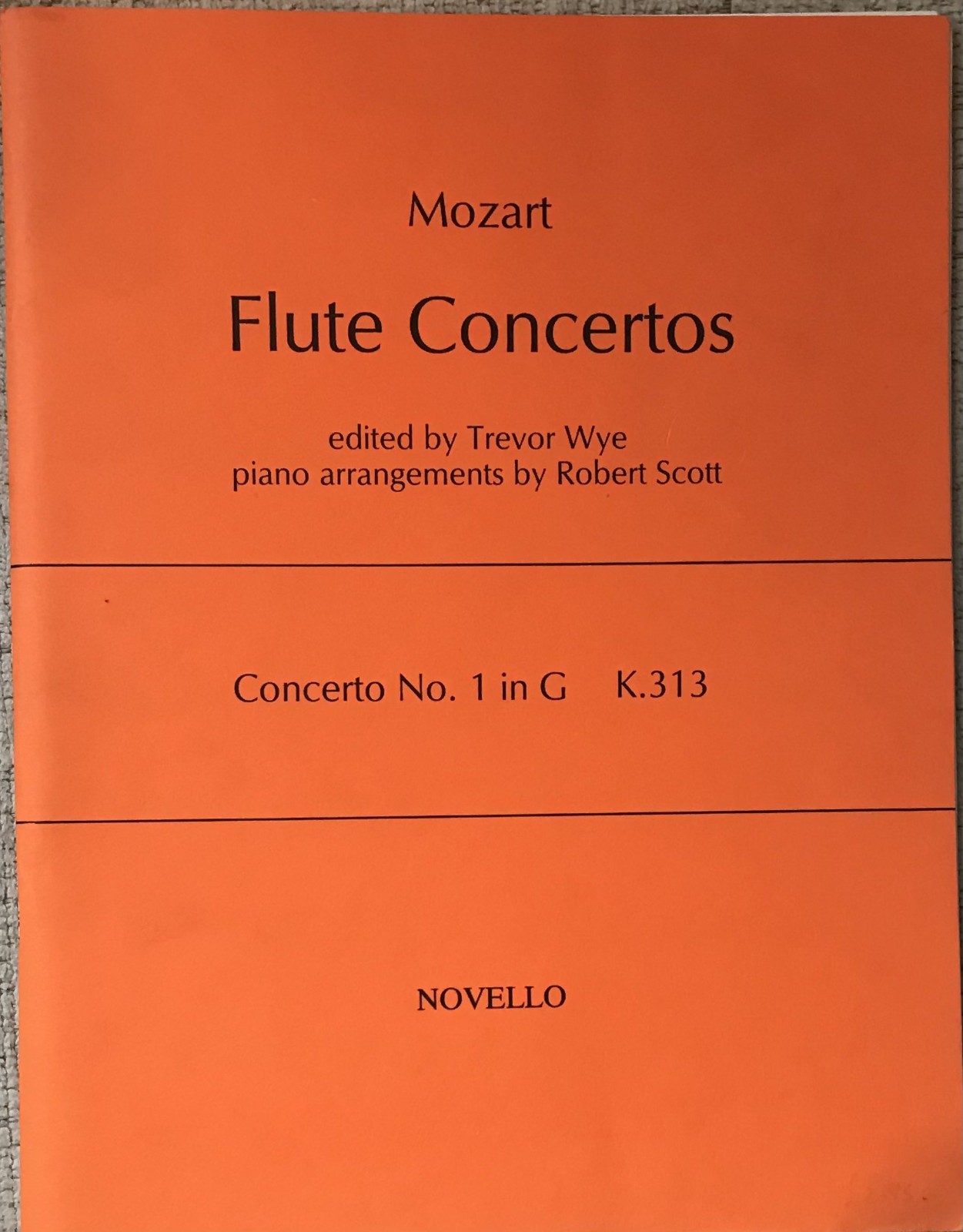 MOZART ” FLUTE CONCERTO NO. 1 IN G ” PB VG+ SCORE W/ SEPARATE FLUTE PART