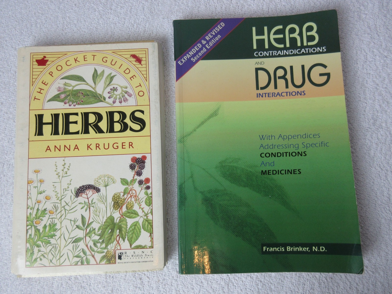 2 Books:The Pocket Guide to Herbs & Herb Contraindications and Drug Interactions