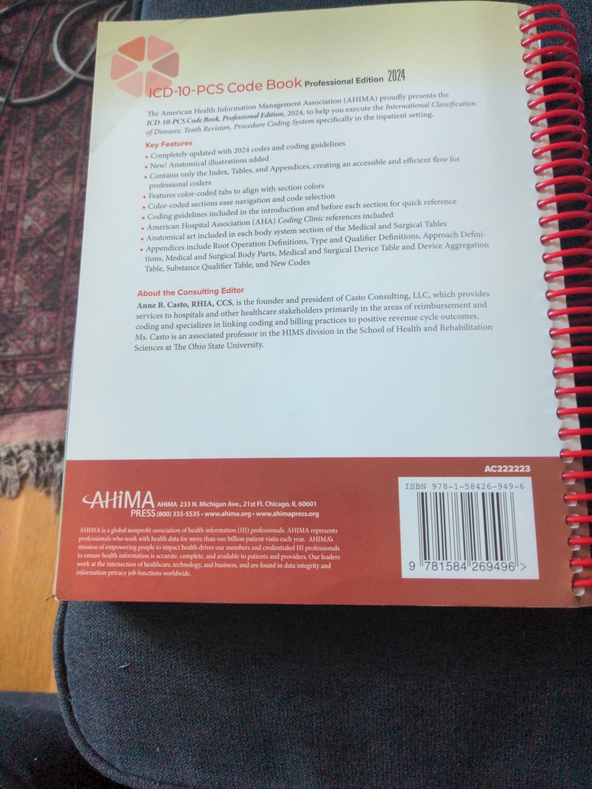 ICD-10-PCS Code Book Professional Edition 2024 Medical Coding Anne Casto AHIMA