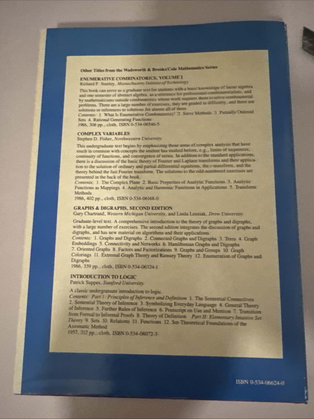INTRODUCTION TO MATHEMATICAL LOGIC THIRD EDITION by ELLIOTT MENDELSON VG