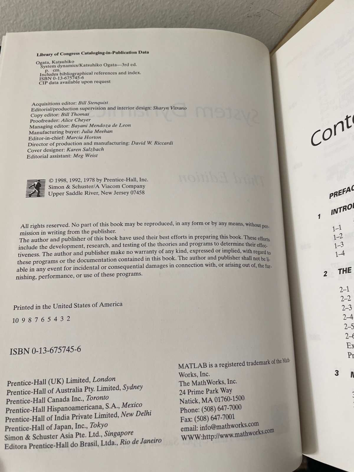 System Dynamics 3rd Edition by Katsuhiko Ogata (1997, Prentice Hall) Hardcover