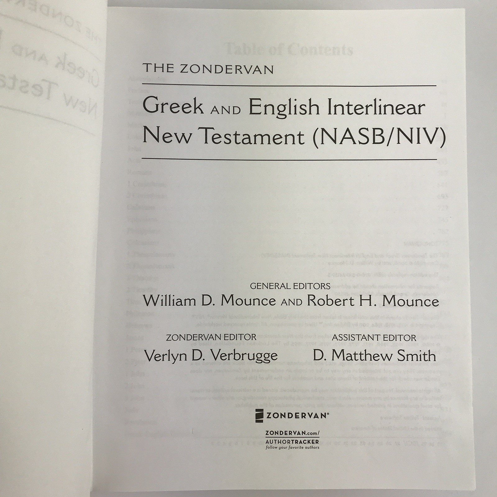 Greek and English Interlinear New Testament (NASB/NIV), Mounce, Zondervan, 2008