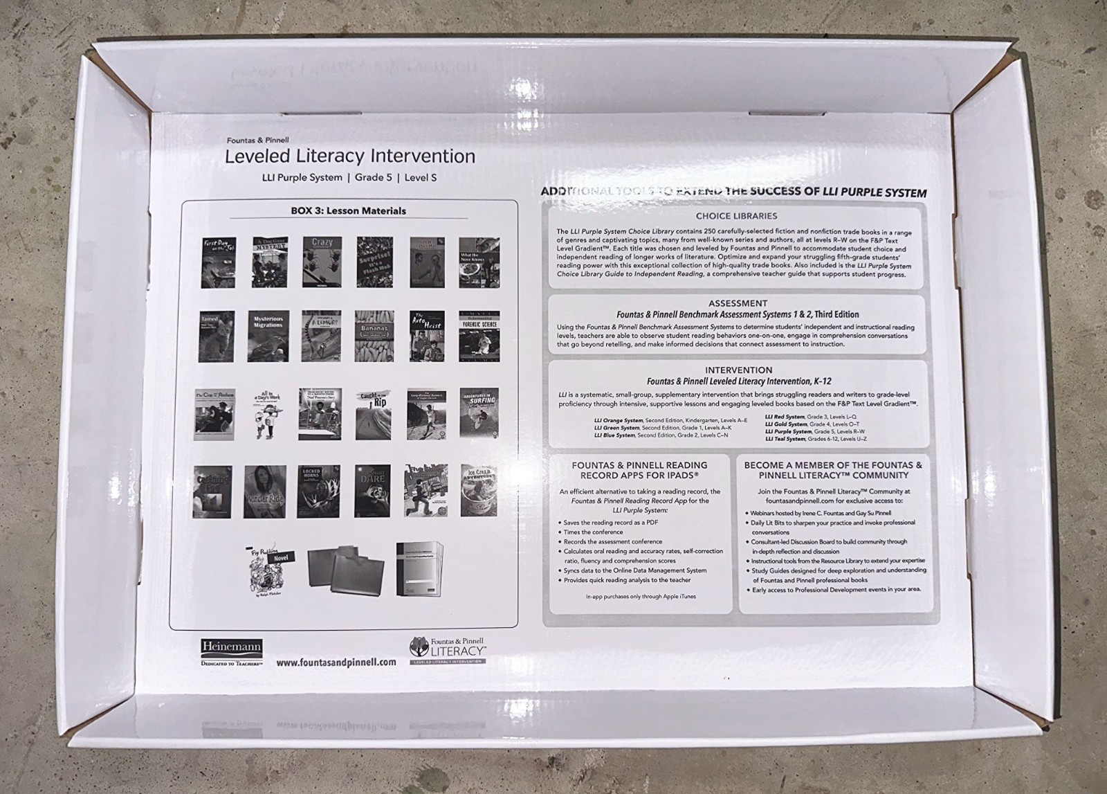 Fountas & Pinnell LLI Purple System Grade 5-8 — Complete 7-Box Set