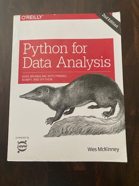 Python for Data Analysis, Wes McKinney, 2nd edition, real book, not digital