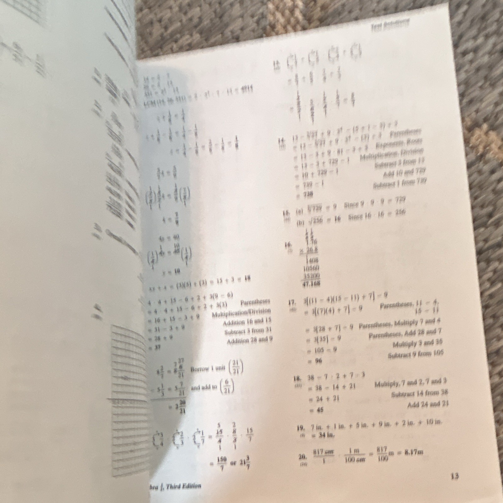 Saxon Algebra 1/2 An Incremental Development Answer Key Homeschool Packet 3rd Ed