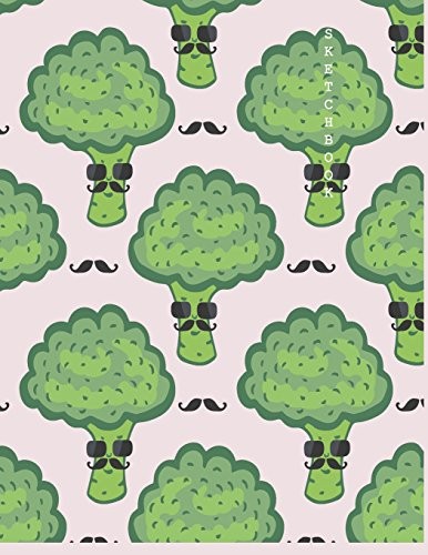 SKETCH BOOK: BROCCOLI COVER (8.5 X 11) INCHES 110 PAGES, By Char Story BRAND NEW