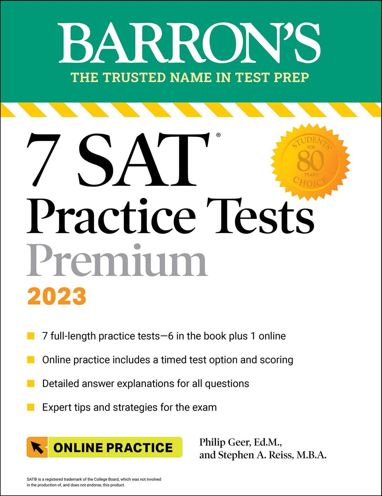 7 SAT Practice Tests 2023 + Online Practice (Barron’s SAT Prep)