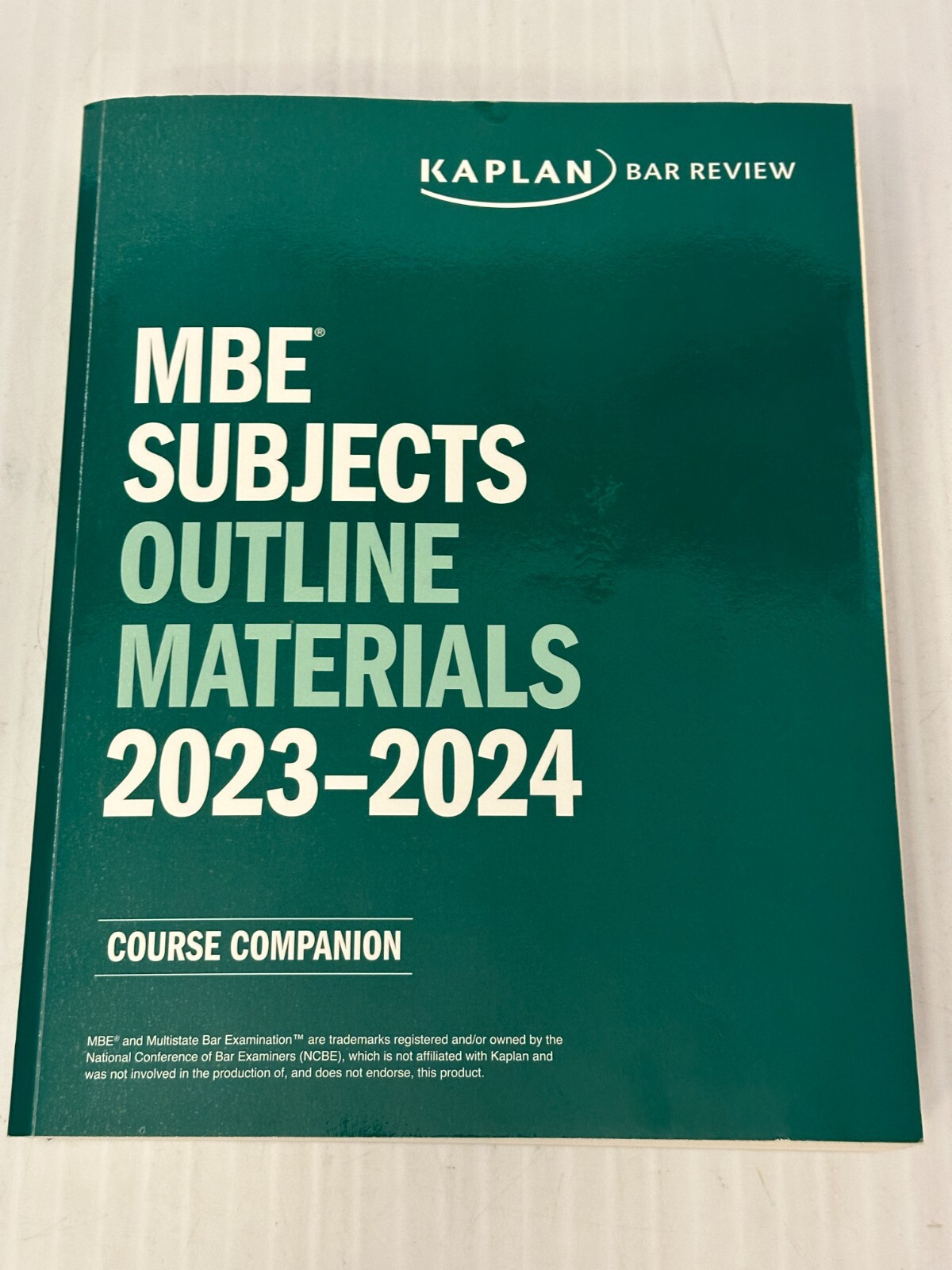 2023-2024Kaplan Bar Review Bar MBE Subjects Outline Materials PaperbackVery Good