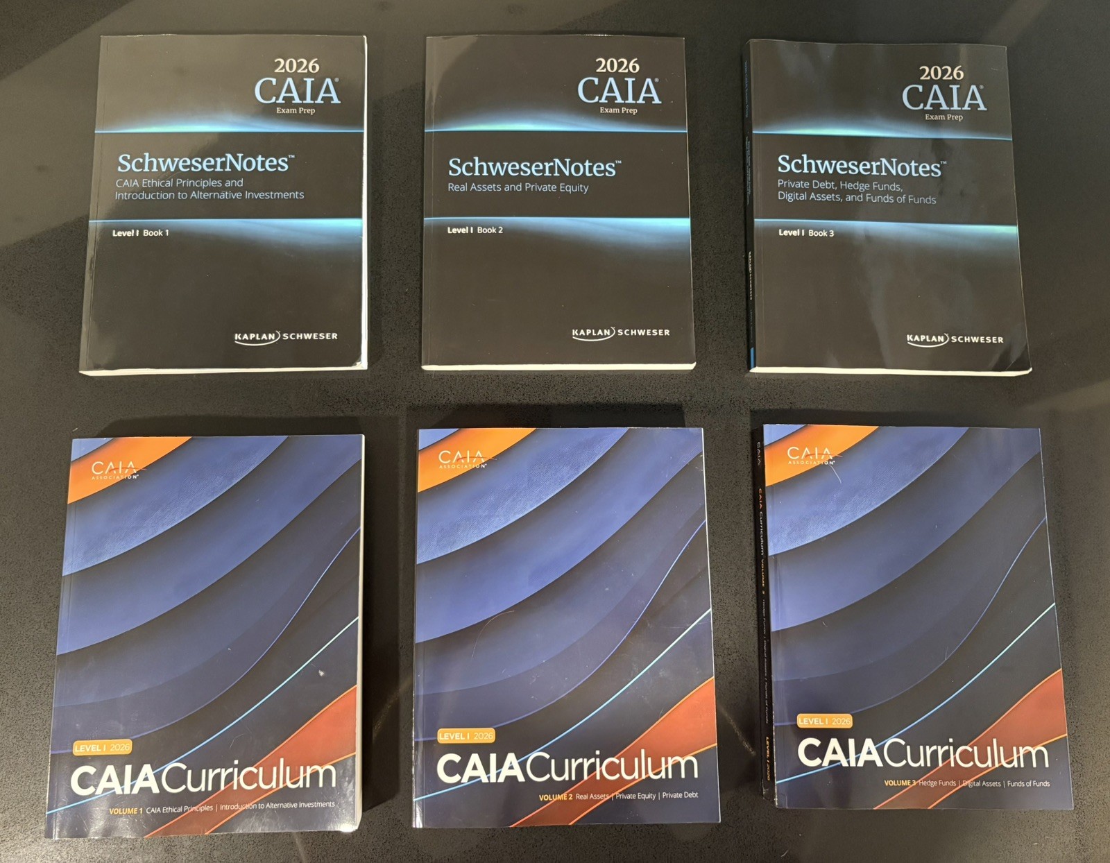 All CAIA Level 1 Books- 3 Kaplan Schweser Volumes 3 Official CAIA Textbooks