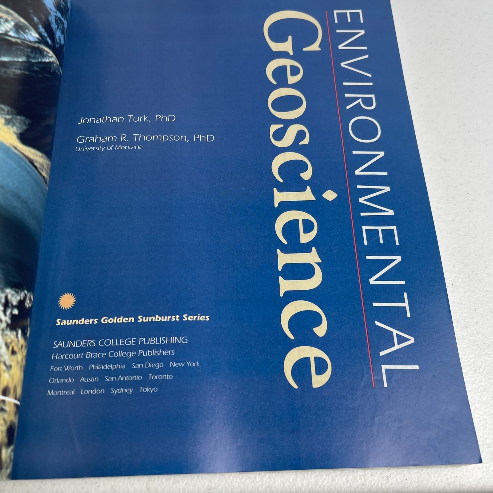 Environmental Geoscience (Saunders golden sunburst series), Thompson / Turk, Acc