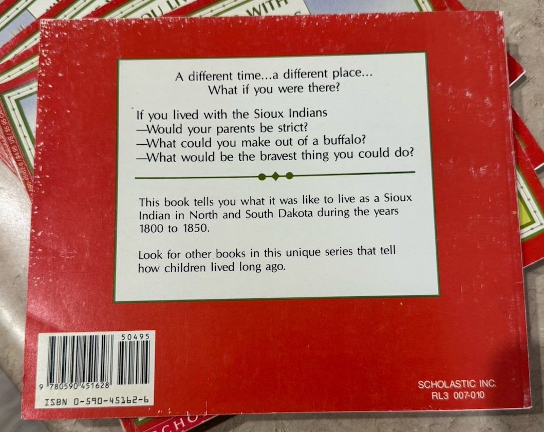 Scholastic If You Lived with the Sioux Indians Read Along Books Set Of 5