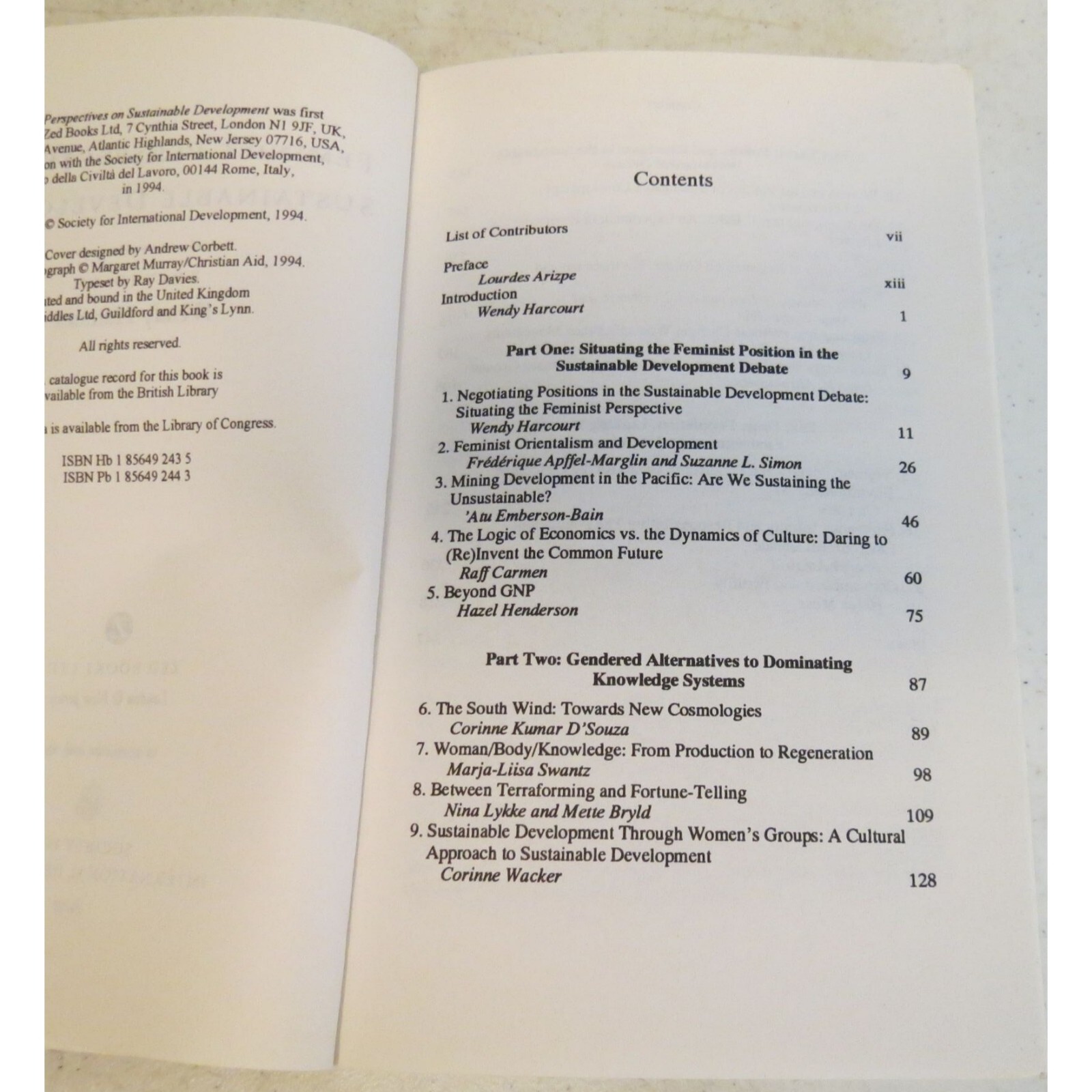 Feminist Perspectives on Sustainable: Development by Harcourt, Wendy (edit).