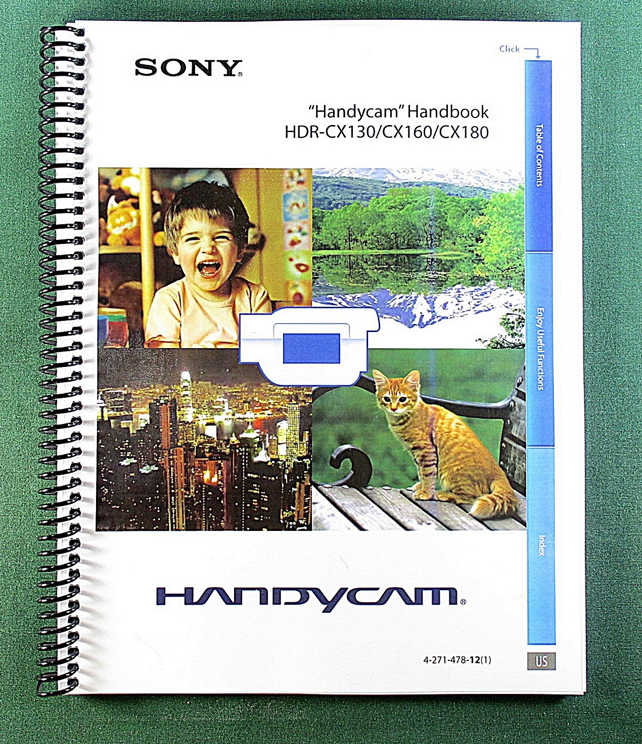 Sony HDR-CX130/CX160/CX180 Handbook Manual: Full Color 108 Pages & Clear Covers!