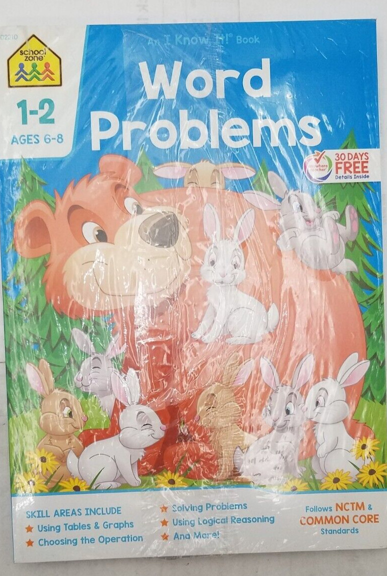 School Zone Word Problems Gr 1-2 (Ages 6-8) Pack of 3 Books -076645022103