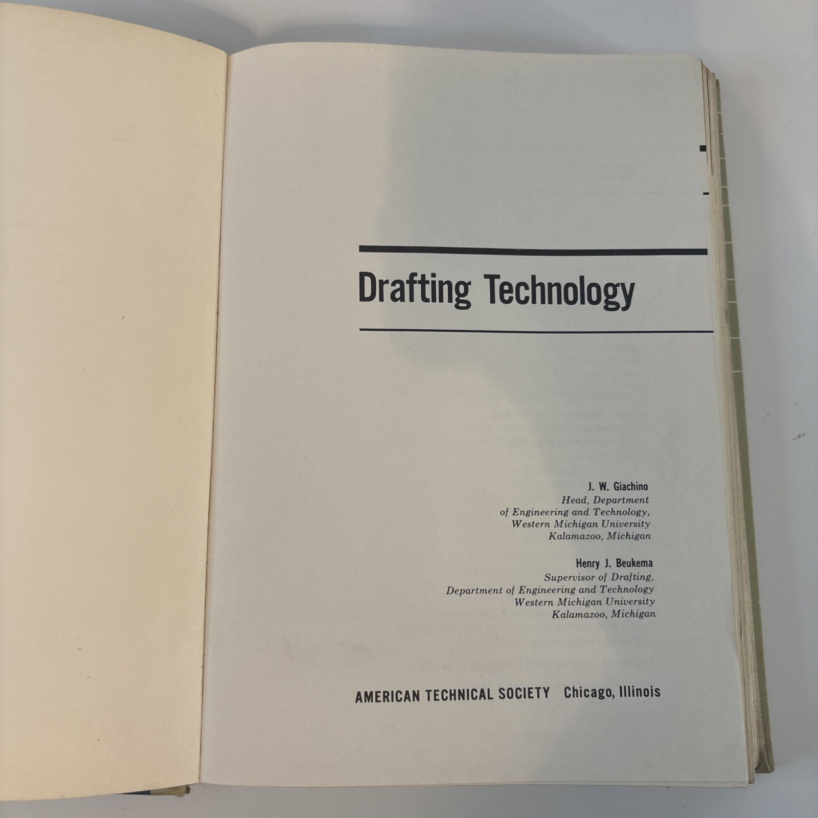 Drafting Technology by Henry J. Beukema and J. W. Giachino (Hardcover) 1964 Vtg