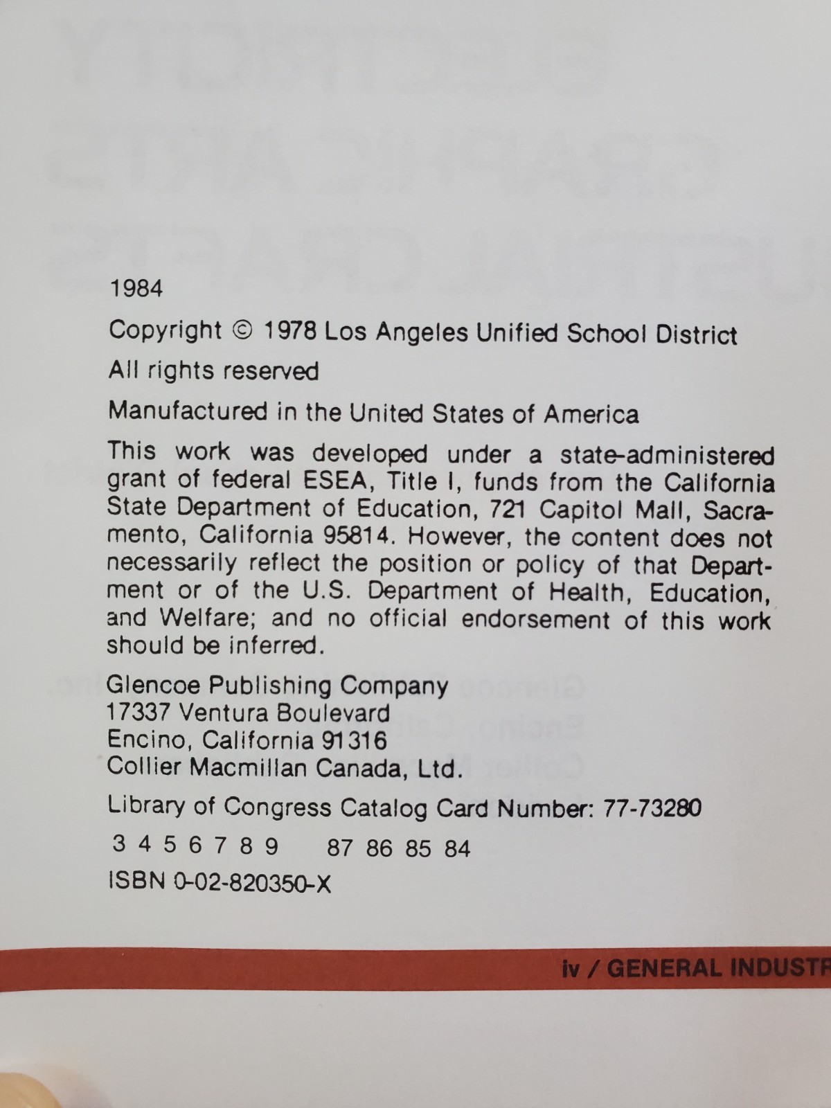 General Industrial Education; Drafting, Wood, Metal, Electricity, Graphic Arts.