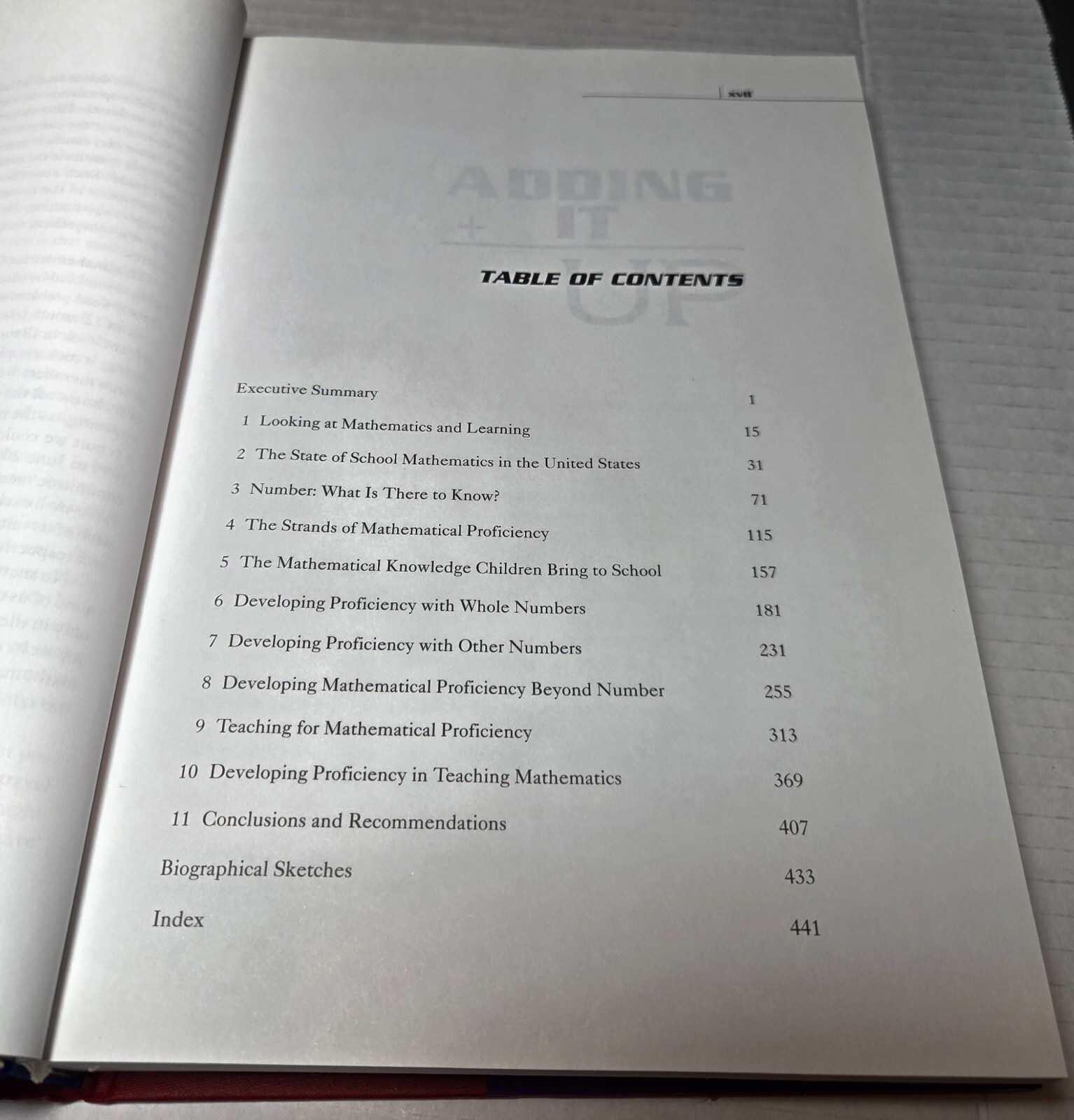 Adding It Up: Helping Children Learn Mathematics. Hardcover. 454 pages