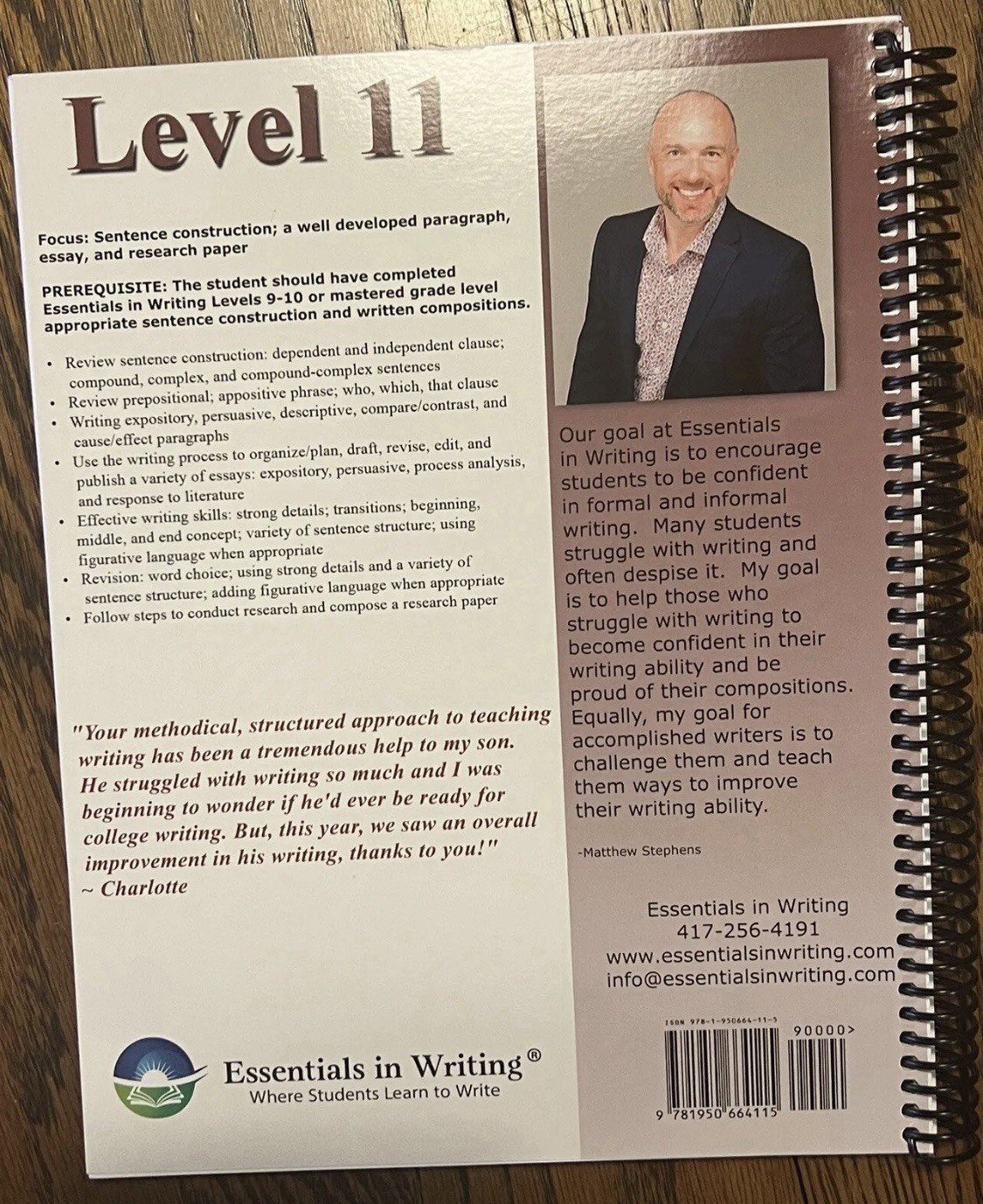 Essentials in Writing 11 Student Book -No Online Subscription, it is a sticker-