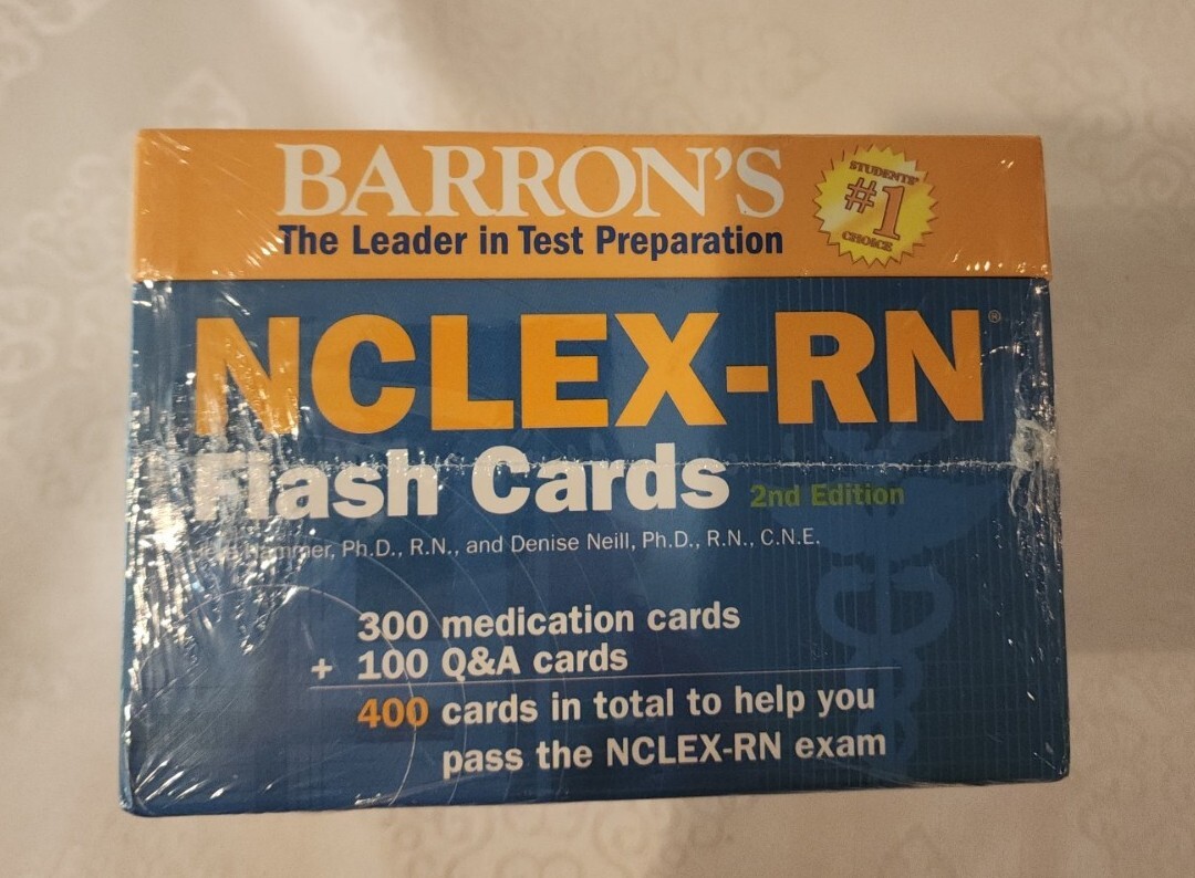 Barron’s NCLEX-RN Flash Cards, 2nd Edition 2016 Cards NEW SEALED