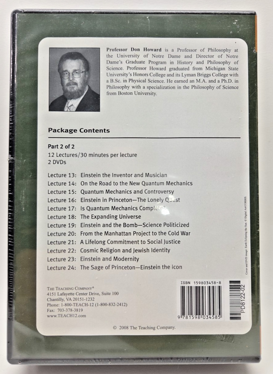 Albert Einstein 4 DVD Set Course Guidebook Parts 1 & 2 Great Courses New Sealed