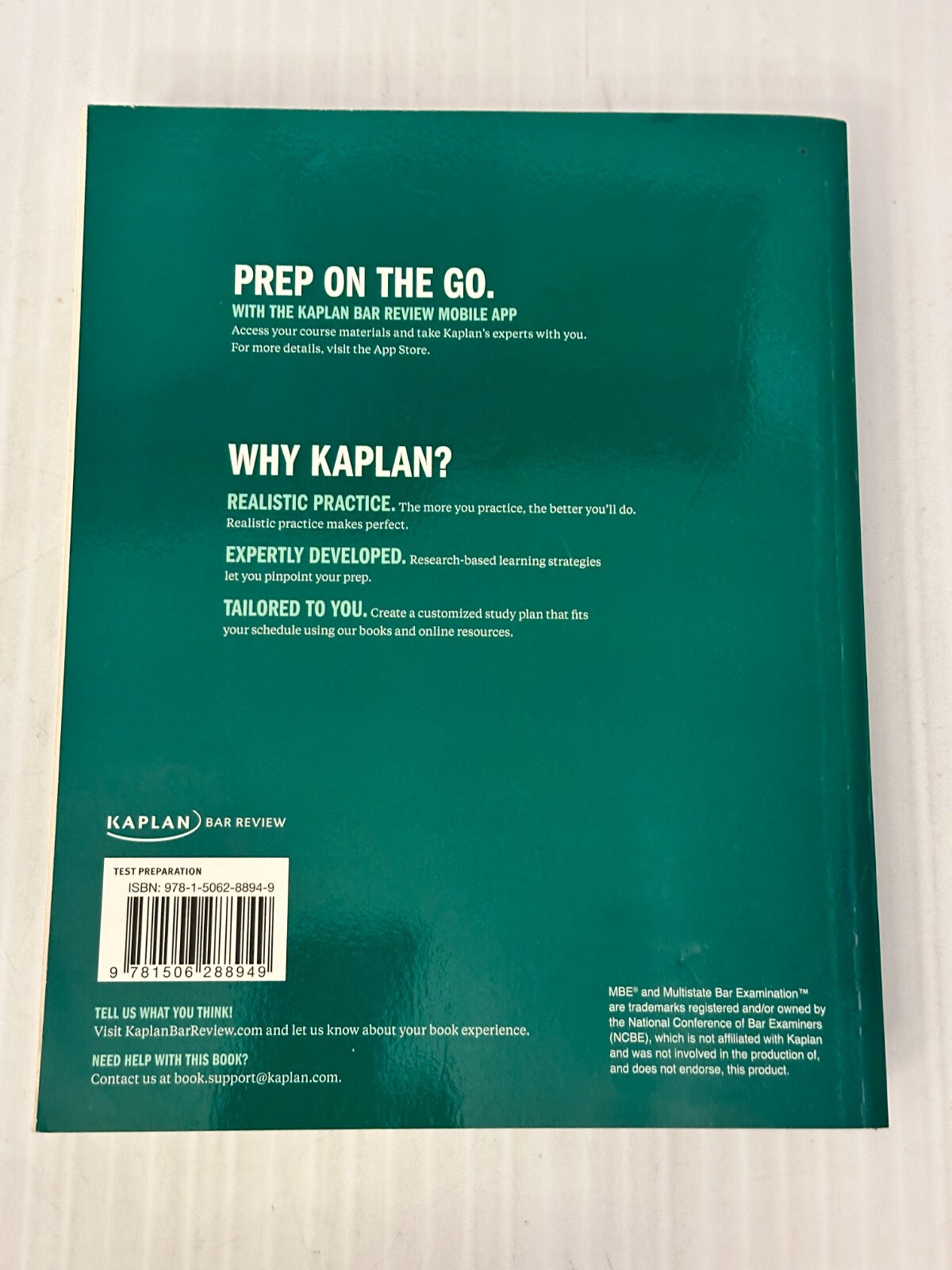 2023-2024Kaplan Bar Review Bar MBE Subjects Outline Materials PaperbackVery Good