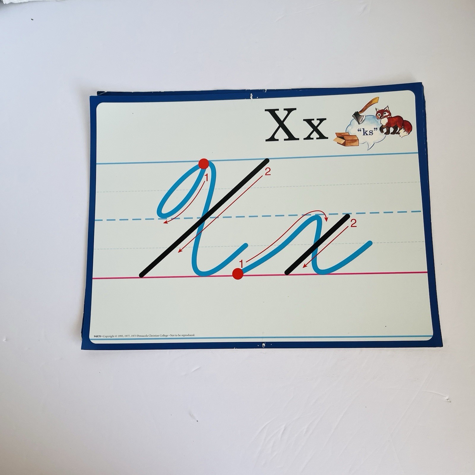 Abeka Cursive Wall Letter Formation Posters Lot Complete 1995 Vintage Homeschool