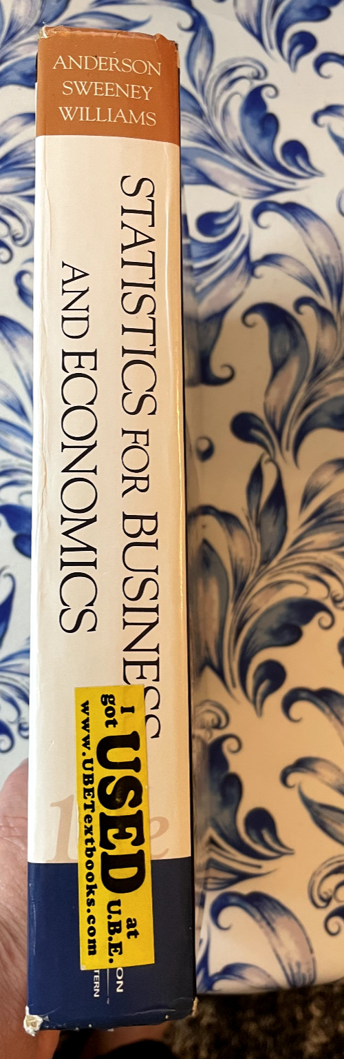 Statistics For Business and Economics, David R. Anderson, Hardback, Textbook ’08