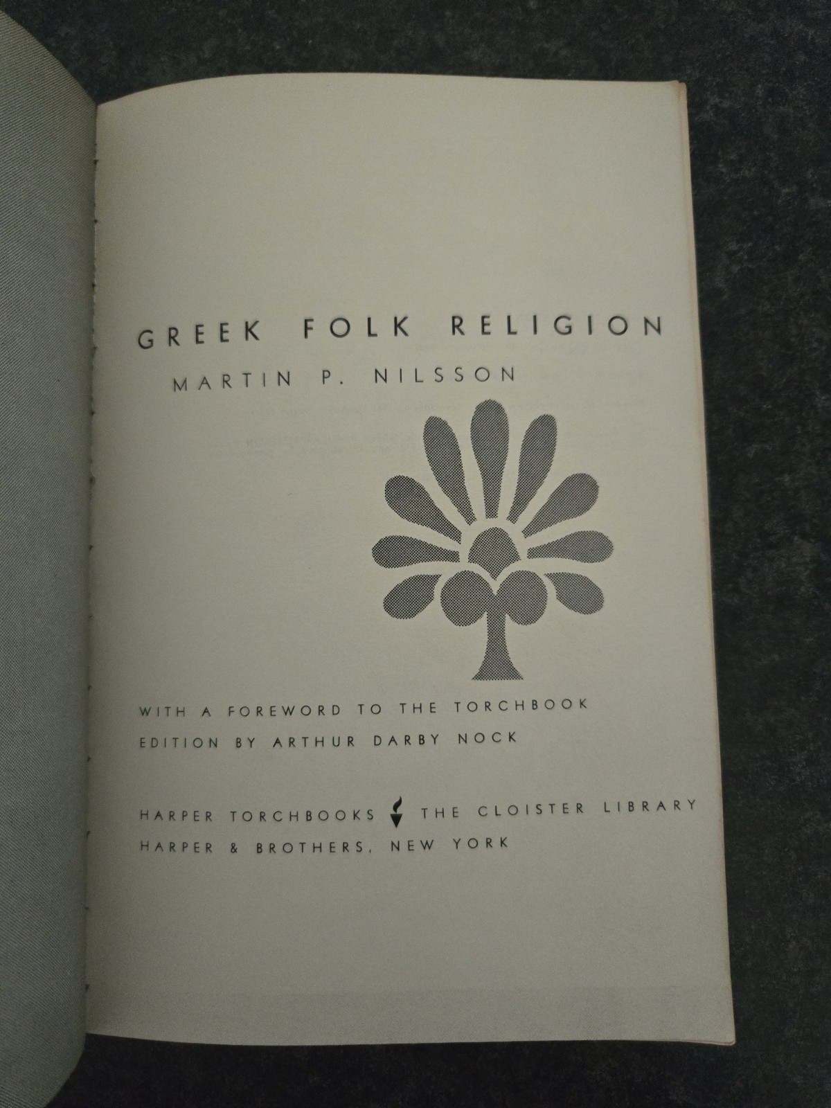 1961 PB Greek Folk Religion by Nilsson, Martin P. Gd